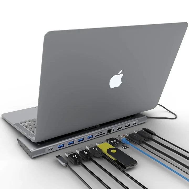 XtremeMac Type-C 12 In 1 Docking Hub Station - Silver - Tashqila XtremeMac Type-C 12 In 1 Docking Hub Station - Silver - Tashqila